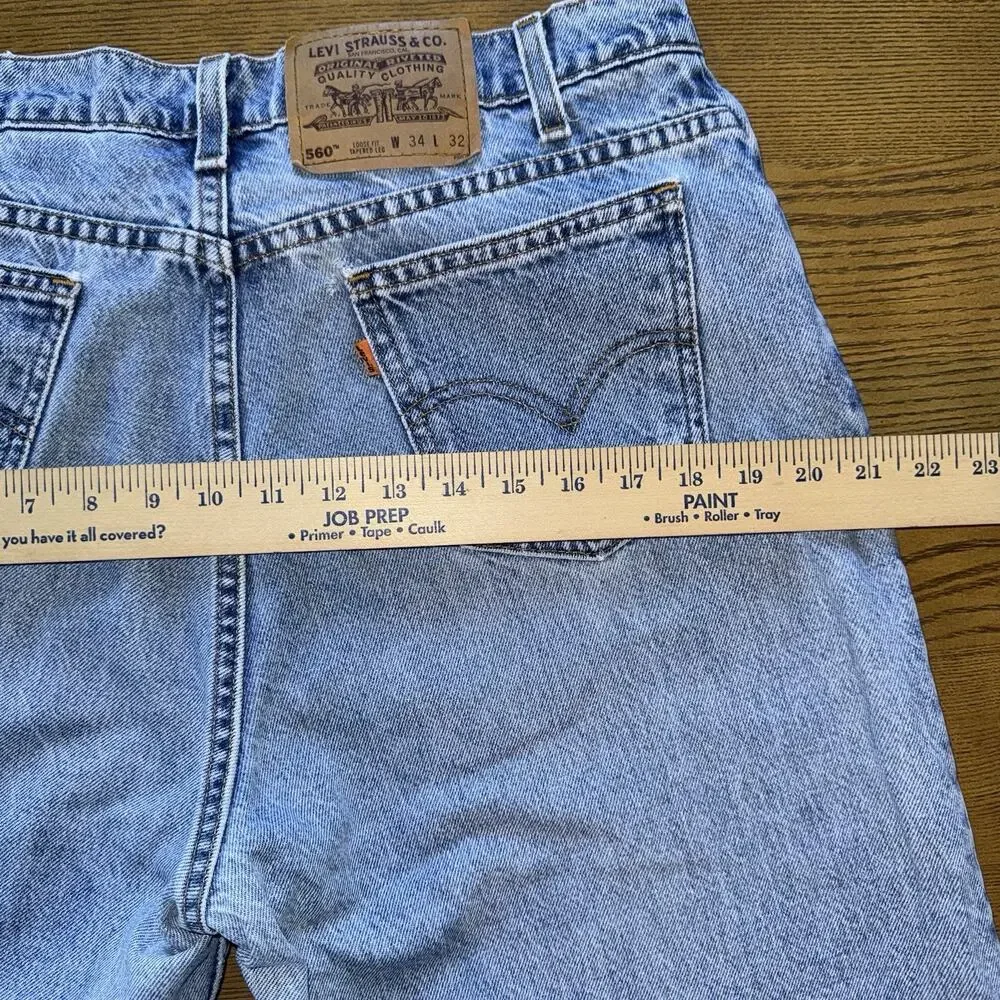 Vintage 1996 Levi’s 560 Jeans Made USA Loose Fit Tapered W30 30.5L Killer Fading